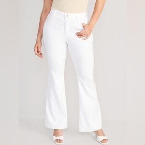 Women's White High Rise Flared Jeans